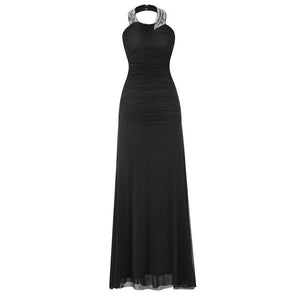 Sleeveless Straight Beaded Evening Gown - Gownclap
