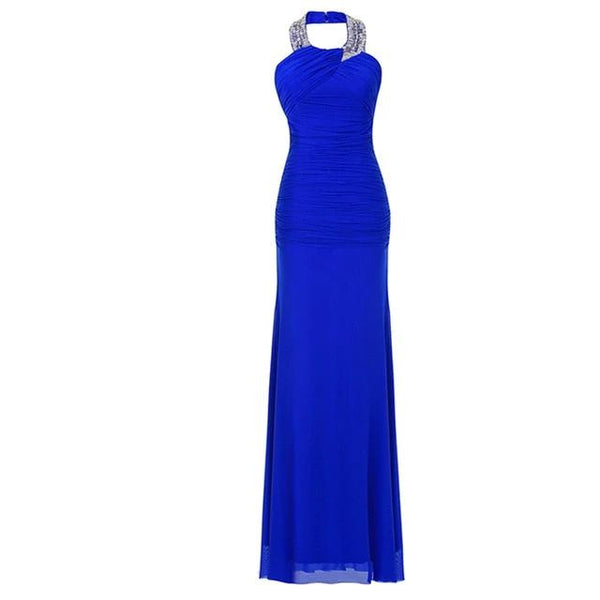 Sleeveless Straight Beaded Evening Gown - Gownclap